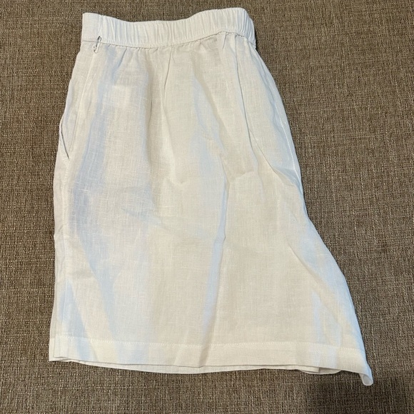 CALYPSO St. Barth White Linen Blend Shorts XL Palm Leaf Embroidery - Picture 2 of 5